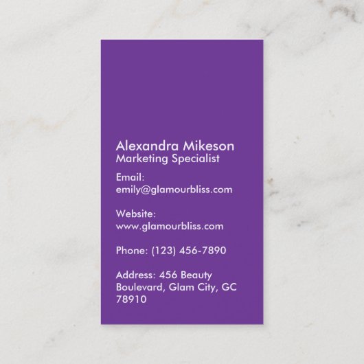 Luxury Iridescent 名刺 (裏面)