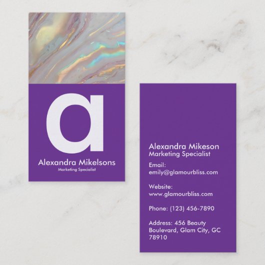 Luxury Iridescent 名刺 (正面/裏面)