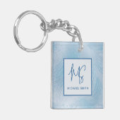 Luxury Iridescent Blue Gradient キーホルダー (正面左)