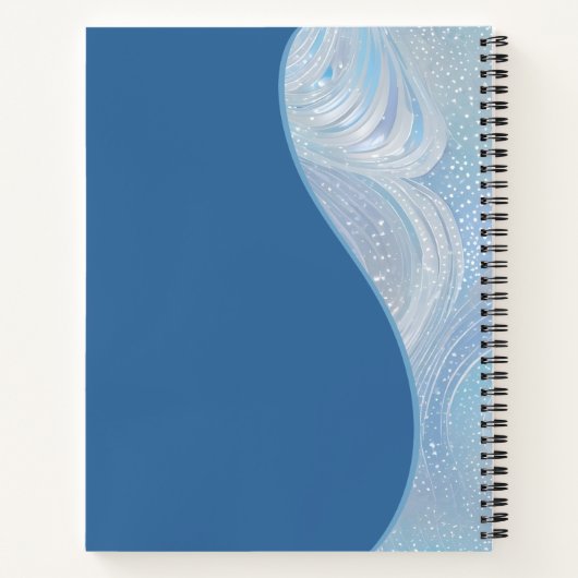 Luxury Iridescent Blue Gradient Spiral Notebook ノートブック (裏面)