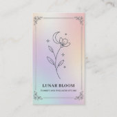 Luxury Iridescent Holographic Floral QR Code  名刺 (正面)