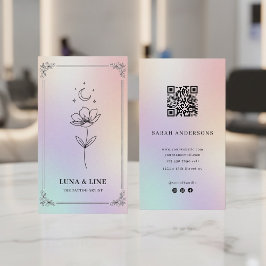 Luxury Iridescent Tattoo Artist Holographic  名刺