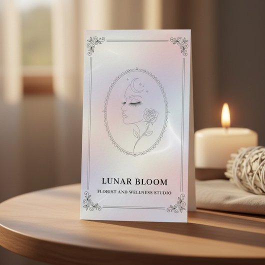 Luxury Iridescent with QR Code Holographic 名刺