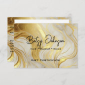 Luxury Ivory and Gold Marble Gift Certificate Card 招待状 (正面/裏面)