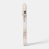 Luxury Ivory Fog Marble Texture Soft Taupe Veining iPhoneケース (左側面)