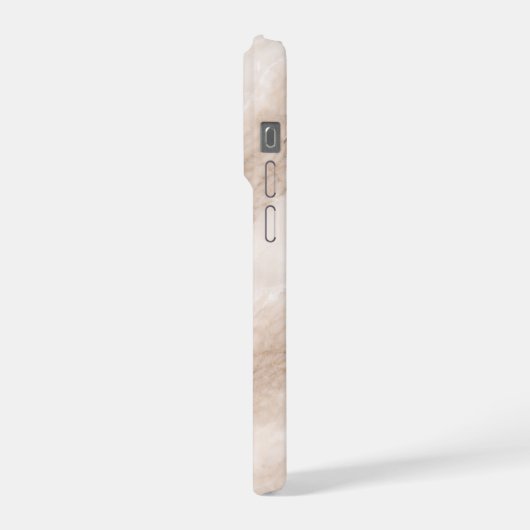 Luxury Ivory Fog Marble Texture Soft Taupe Veining iPhoneケース (左側面)