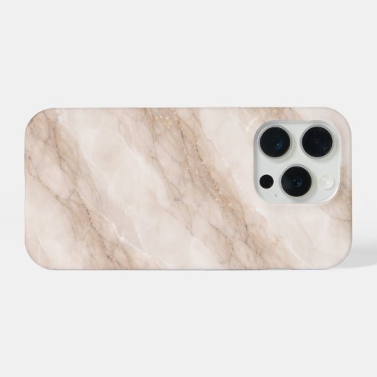 Luxury Ivory Fog Marble Texture Soft Taupe Veining iPhoneケース (裏面横)