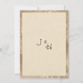 Luxury ivory gold glitter lace flora Save the Date 招待状 (裏面)