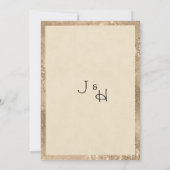 Luxury ivory gold glitter lace floral Wedding 招待状 (裏面)