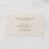 Luxury Ivory Leather Professional Minimal Custom 名刺 (裏面)