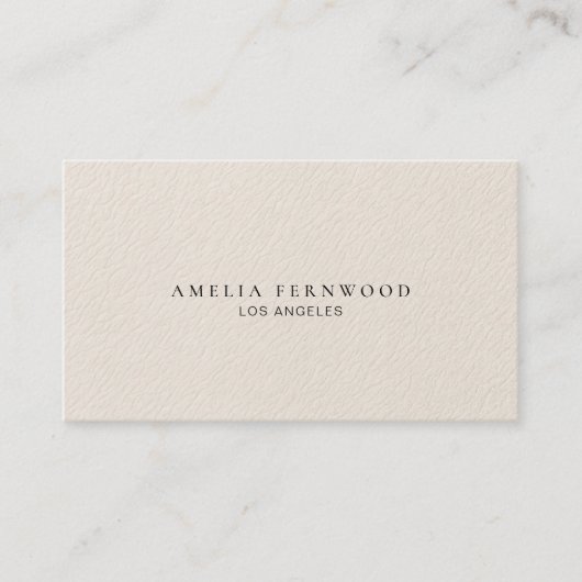 Luxury Ivory Leather Professional Minimal Custom 名刺 (正面)