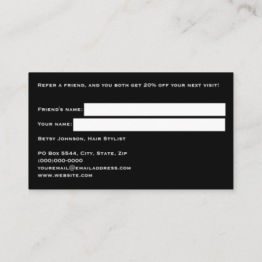 Luxury Ivory Marble and Gold Glitter Referral Card 名刺 (裏面)