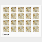 Luxury Ivory Marble & Gold Foil Ingredients Label スクエアシール (シート)