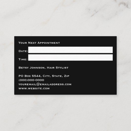 Luxury Ivory Marble Gold Glitter Appointment Card 名刺 (裏面)