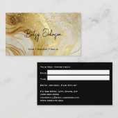 Luxury Ivory Marble Gold Glitter Appointment Card 名刺 (正面/裏面)