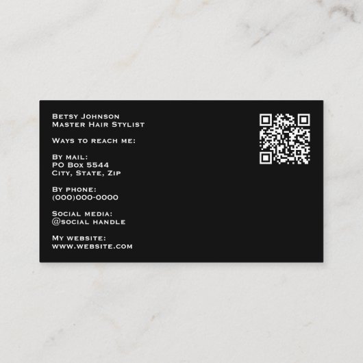 Luxury Ivory Marble & Gold Glitter Business Card 名刺 (裏面)