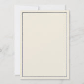 Luxury ivory navy blue gold floral Save the Date  招待状 (裏面)