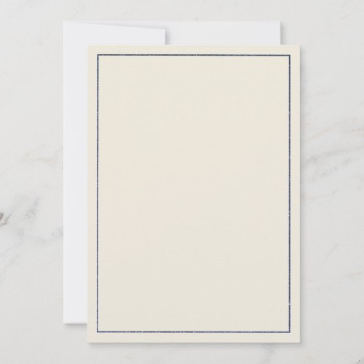 Luxury ivory navy blue gold floral Save the Date 招待状 (裏面)