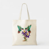 Luxury Jeweled Hummingbird Monogram F Wedding Tote トートバッグ (裏面)