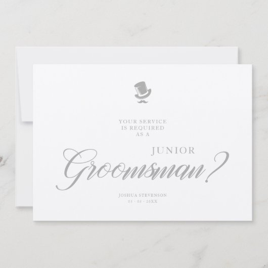 Luxury Junior Groomsman Funny Wedding Minimalist (正面)