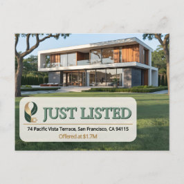 Luxury Just Listed Realtor Photo Sage Gold Marble ポストカード