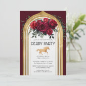 Luxury Kentucky Derby Invitation Gold Arch Red Ros 招待状 (スタンド正面)