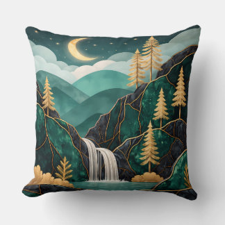 Luxury Kintsugi Mountain Waterfall Pillow  クッション