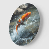 LUXURY KOI FISCH ARTWORK ラージ壁時計 (傾斜)