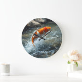 LUXURY KOI FISCH ARTWORK ラージ壁時計 (ホーム)