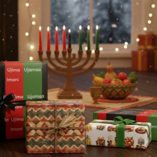 Luxury Kwanzaa Wrapping Paper Set | Nguzo Saba ラッピングペーパーシート