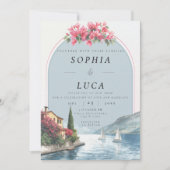 Luxury Lake Como Destination Wedding with QR Code  招待状 (正面)