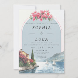 Luxury Lake Como Destination Wedding with QR Code  招待状