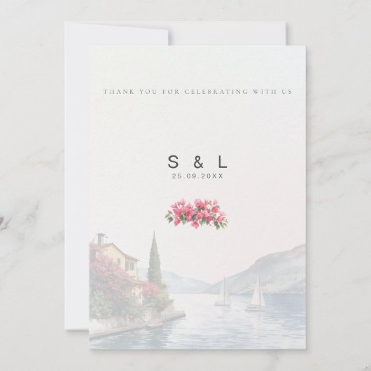 Luxury Lake Como Destination Wedding with QR Code  招待状 (裏面)