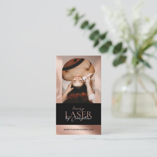Luxury Laser Technician Spa Arch Photo Black Rose 名刺 (スタンド正面)
