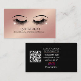 Luxury Lash Design with QR code 名刺