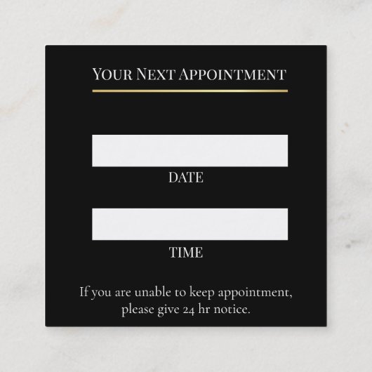 Luxury Lash Technician Appointment Card 予約カード (裏面)
