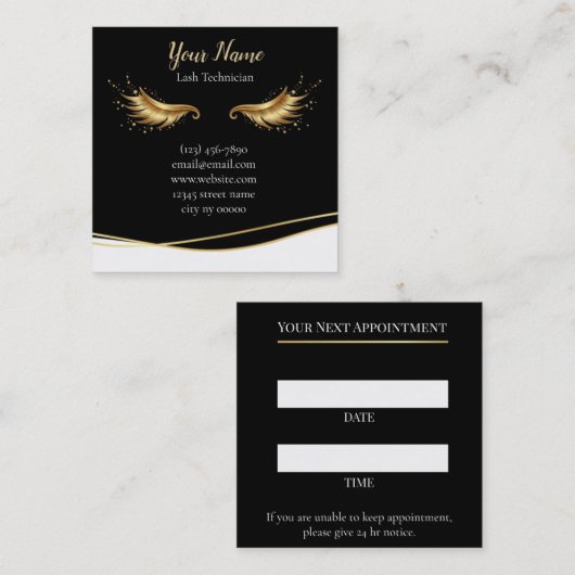 Luxury Lash Technician Appointment Card 予約カード (正面/裏面)