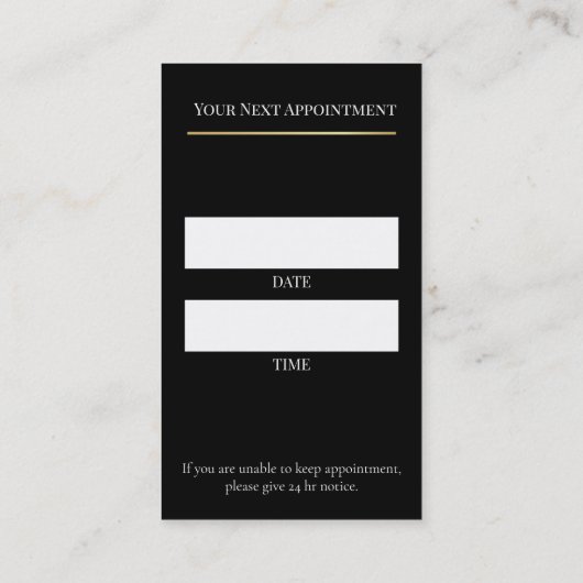 Luxury Lash Technician Appointment Card 予約カード (裏面)