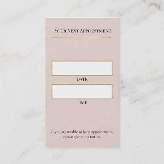 Luxury Lash Technician Appointment Card 予約カード (裏面)
