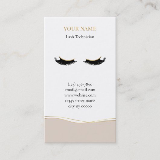 Luxury Lash Technician Appointment Card 予約カード (正面)