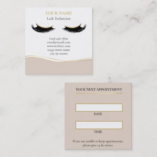 Luxury Lash Technician Appointment Card 予約カード (正面/裏面)