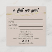 Luxury Lash Technician Gift Certificate Card ロイヤリティカード (裏面)