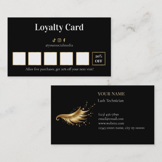 Luxury Lash Technician Loyalty Card ロイヤリティカード (正面/裏面)