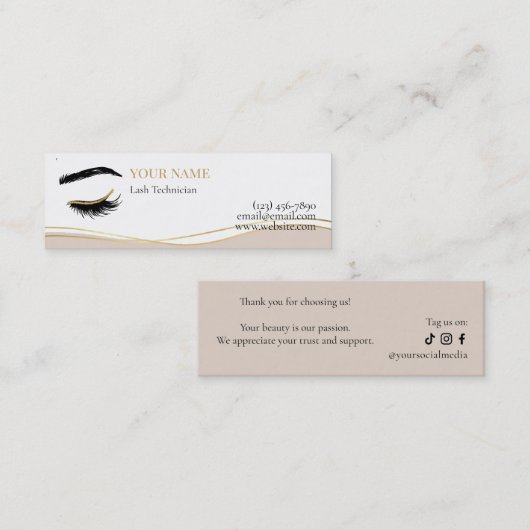 Luxury Lash Technician Thank you Card ロイヤリティカード (正面/裏面)