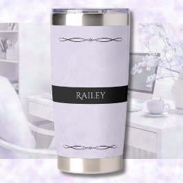 Luxury Lavender Monogram Travel Mug 保温保冷タンブラー