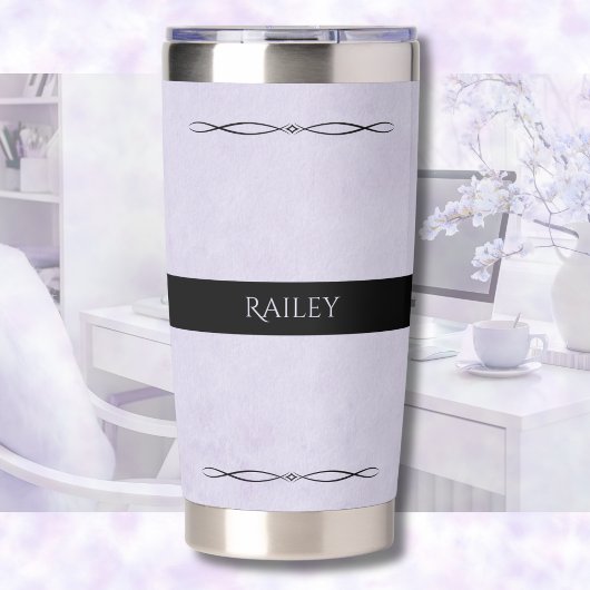 Luxury Lavender Monogram Travel Mug 保温保冷タンブラー