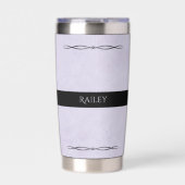 Luxury Lavender Monogram Travel Mug 保温保冷タンブラー (正面)