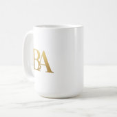 Luxury Law Firm Monogram Coffee Mug | Navy & Gold コーヒーマグカップ (正面左)