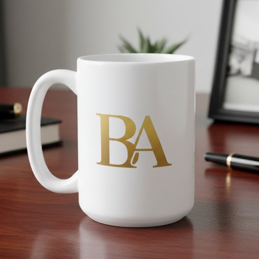 Luxury Law Firm Monogram Coffee Mug | Navy & Gold コーヒーマグカップ