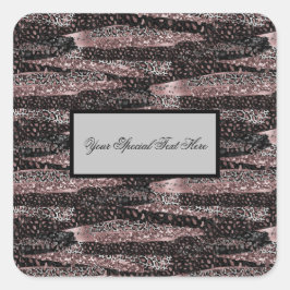 Luxury Leopard、グリッター&シャイニー抽象芸術ID。 スクエアシール